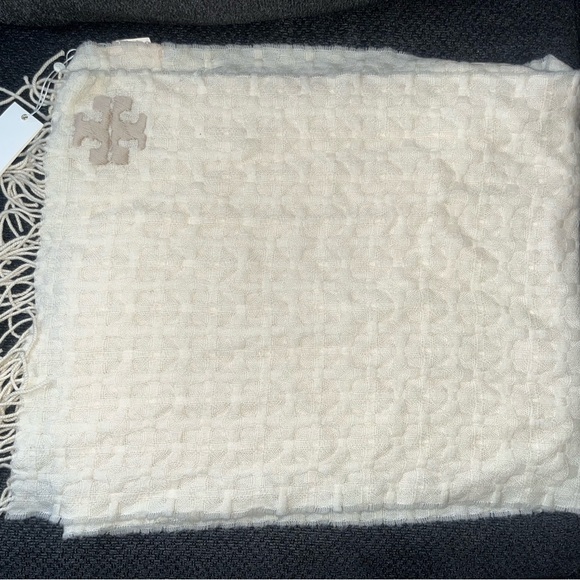 Tory Burch Cream and Tan Woven Scarf - Picture 3 of 3